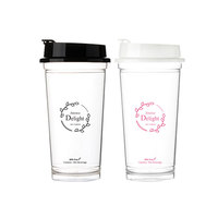 Gobelet transparent personnalisé avec logo, 530 ml, 18 oz, sans BPA, en plastique Ecozen, réutilisable