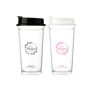 Custom Logo Flip Clear Tumbler 530ml 18oz BPA Free Plastic Ecozen Single Transparent <b>Reusable</b> <b>Cup</b> - Product Image 2