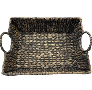Panier de rangement rectangulaire en jacinthe d'eau écologique de luxe pour une utilisation polyvalente - Product Image 1