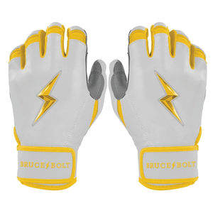 Chrome Series Short Cuff Batting Gloves Yellow Lightweight Design Infield Outdoor Use Sports Gloves Supplier BRUCE BOLT - Product Image 1