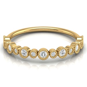 Lab Created Diamond Half Eternity Band 9K 14K 18K 22K Yellow Rose White Gold Plated New Design Luxury <b>Ring</b> Everyday Wear Jewelry - Product Image 1