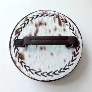 Vintage Cowhide Jewelry Case with Zipper Closure Durable Storage <b>Box</b> for Travel and Home Use - Product Image 5