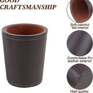 Gobelet à dés carré en cuir PU fait main de luxe avec motif sculpté pour une utilisation quotidienne – Élégant et fonctionnel, un essentiel pour les fêtes - Product Image 5