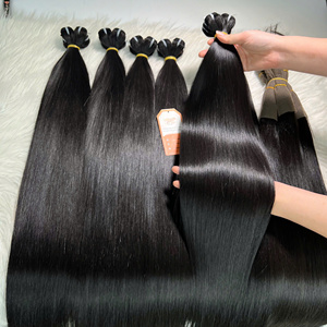 Super Venta de fin de año paquetes rectos de hueso de trama 100% extensiones de cabello humano vietnamita cutícula alineada Super doble dibujado - Product Image 4