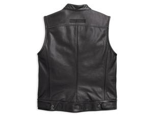Chaleco de Cuero Genuino Foster para Hombre, Chaleco sin Mangas para Motociclista, Chaleco de Moda - Product Image 2