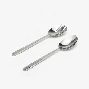 Luxury Finish Metal Salad Server Set Stainless Steel Salad Serving Spoon Fork <b>Kitchen</b> Dining <b>Table</b> Use - Product Image 3