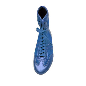 WARZONE SPORTS Zapatos de Boxeo de Cuero con Cordones y Malla Azul, Diseño Transpirable de Caña Alta y Antideslizante - Product Image 2
