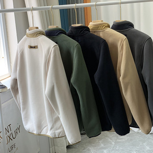 เสื้อแจ็คเก็ตหนังผู้ชาย MANWA แบบหนาบุขนแกะ ทรงเข้ารูป คอตั้ง ซิปหน้า สีพื้น สไตล์ลำลอง กันลม ระบายอากาศได้ดี เสื้อโค้ทฤดูหนาว หนัง PU หนังเทียม - Product Image 2