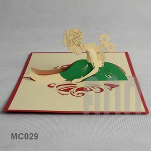 Custom Christmas Girl 3D Laser Cut <b>Paper</b> Greeting Card Offset Printing Box <b>Handmade</b> Craft Souvenir Gift Christmas Day Made - Product Image 1