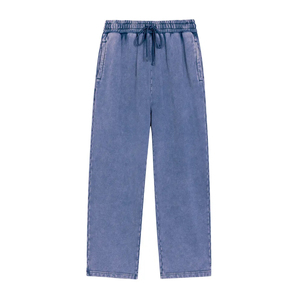 Men's Cotton Sweatpants <b>Elastic</b> <b>Waist</b> Drawstring Casual Washed Midweight Autumn Pants - Product Image 5