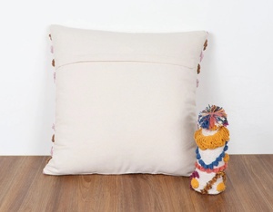 Hand Tufted Texture Modern Ivory <b>Green</b> Fringe 100% Cotton Zipper Closure Cushion <b>Cover</b> Border Square <b>Sofa</b> Home Decor for - Product Image 2