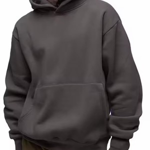 Sweat-shirt à capuche noir pour homme, coupe classique, en molleton, décontracté, avec poche, manches longues, couleur unie, tricoté, 100% coton, écologique - Product Image 3