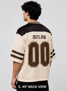 Camiseta Deportiva de Malla de Fútbol Americano Extra Grande Personalizada para Hombre, Estilo Vintage con Cuello en V, Transpirable, de Poliéster - Product Image 6