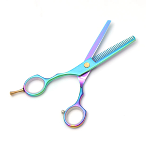 Ciseaux de coiffure pour gauchers 5.5 Japan en acier inoxydable, ciseaux professionnels pour cheveux, ciseaux de coupe arc-en-ciel avec poignée confortable - Product Image 4