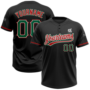Maillot de baseball noir personnalisé 2025 avec motif éclair vert, patte de boutonnage, uniforme d'équipe, nom et numéro personnalisés, style professionnel - Product Image 3