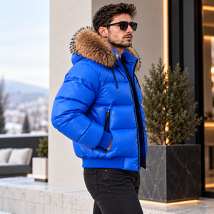 Chaqueta Acolchada Gruesa para Hombre con Capucha de Piel, Venta al Por Mayor |   Chaqueta Acolchada para Hombre |   Chaqueta Gruesa |   Chaqueta Acolchada para Hombre |   Chaquetas para Hombre - Product Image 1