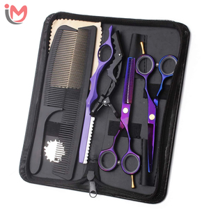 Kit professionnel de ciseaux de barbier en acier inoxydable avec rasoir, peigne et pinces - Ensemble d'outils de salon Services OEM Vente en gros - Product Image 2
