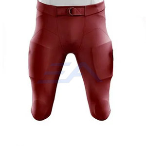 Uniformes de football américain pour hommes personnalisés imprimés sur le devant, blanc et rouge, col en V, manches courtes, respirants, anti-transpiration, ajustés, en polyester - Product Image 3