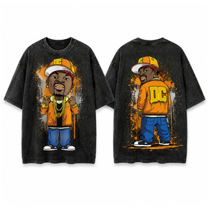 เสื้อยืดสกรีนลายตามสั่งสำหรับผู้ชายเสื้อลายกรดเสื้อยืดลายกราฟฟิกแบบกำหนดเองเสื้อยืดลายล้างกรดแบบย้อนยุคพิมพ์ DTG - Product Image 1