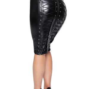 Women's Black Plus Size Skirt <b>High</b> Waist Stretch <b>Knee</b> Length Elegant Pencil Skirt Party Office Casual Fashion Wear Style - Product Image 3