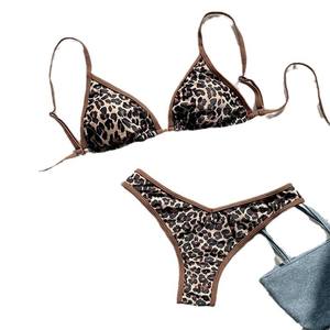 2026 Sexy Leopard Print Open-Back One-Piece Swimsuit Women's High-End Beach Spa Spandex Lining High Elasticity European Chest - Product Image 1