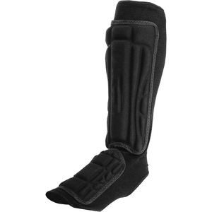 PU Leather Shin Guards Soccer <b>Football</b> Protection Lightweight Adjustable Gear - Product Image 3