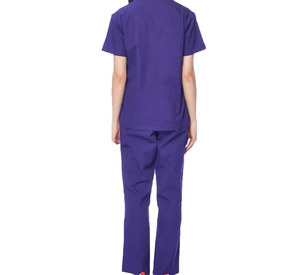 Uniformes médicos casuales al por mayor, pantalones de uniforme de hospital de algodón y poliéster con cuello en V, color azul marino, uniformes de hospital para mujer - Product Image 1