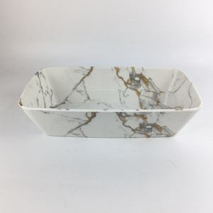 Ensemble de <span class=keywords><strong>vaisselle</strong></span> en mélamine de qualité alimentaire, design marbre <span class=keywords><strong>incassable</strong></span>, sur mesure, luxe, bol rectangulaire, vente en gros pour restaurants et hôtels - Product Image 2