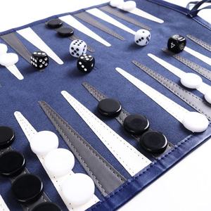Juego de Backgammon Portátil Enrollable de Cuero Sintético Ecológico y Duradero con Bolsillo con Cierre para Viajes al Aire Libre, Juego de Backgammon Plegable - Product Image 3