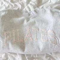 Sweat-shirt personnalisé d'hiver pour Pilates, respirant, coupe-vent, à manches longues, ample, gris perle, col montant, avec appliqué frontal