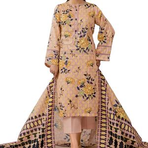 Ensemble de 3 pièces de vêtements, shalwar kameez de créateur, dupatta, ensemble de costume en coton/polyester d'hiver, pour femmes pakistanaises - Product Image 1