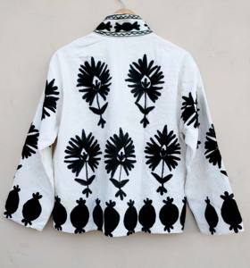 Jacket Women's Outdoor Winter Autumn Floral Design Handmade Cotton Duck Suzani Embroidered Eco-Friendly - Product Image 4