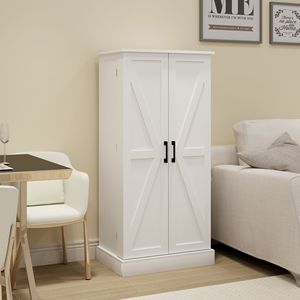 Mobile dispensa da cucina a LED da 50 pollici, credenza autoportante con 2 ante e 2 ripiani regolabili per l'organizzazione del soggiorno - Product Image 1