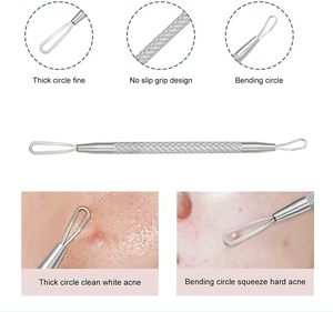 11cm High Carbon Steel Face Comedone <b>Extractor</b> Tool | Professional Double-Ended Acne & <b>Blackhead</b> Remover - Product Image 4