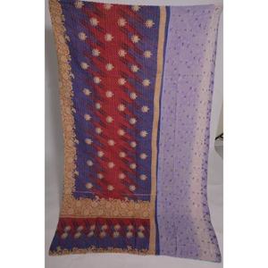 ผ้าห่มคันธาพิมพ์ลายดอกไม้สไตล์วินเทจ ทำมือ เป็นมิตรกับสิ่งแวดล้อม ผ้าฝ้ายอินเดีย โบโฮ ใช้ได้ทั้งสองด้าน เหมาะกับทุกฤดู ของตกแต่งบ้าน ของขวัญ - Product Image 2