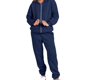 Casual Solid Color Hooded Two Piece Women Tracksuit Cropped Top Gym Sets Women's Workout Fitness Clothing Casual wear tracksuit - Product Image 4