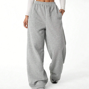 Pantalon évasé décontracté pour femme, taille mi-haute, en molleton 100 % coton, idéal pour l'hiver, les réunions de bureau, les conférences et les événements - Product Image 4