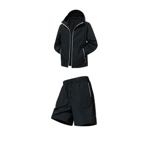 High Performance Men Sports <b>Jacket</b> and Shorts Set <b>Lightweight</b> Activewear Tracksuit <b>Jacket</b> With Shorts Outdoor <b>Running</b> Set - Product Image 1