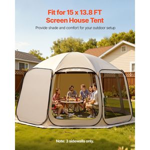 Tenda Parasole 15 x 13,8 ft, Copertura a Vela 5,51 x 5,25 ft in Oxford 300D con Rivestimento Argentato per Protezione Solare - Product Image 2