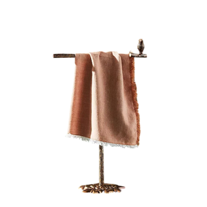 Support à serviettes classique en métal avec double anneau et base ronde pour rangement de salle de bain, support à serviettes fait main - Product Image 6