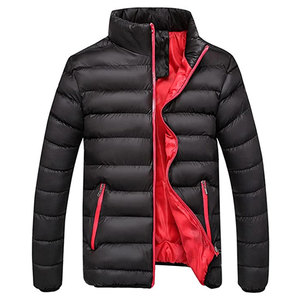 Hooded <b>Winter</b> Puffer <b>Jacket</b> with Stand Collar Patchwork Design 100% Nylon Front Logo - Product Image 2