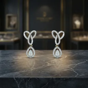 Pendientes de Oro Rosa de 14K con Diamantes Cultivados en Laboratorio, Corte Brillante Redondo de 0.98 Ct, EF VVS-VS, Joyería Fina de Lujo para Compromiso y Boda - Product Image 6
