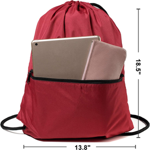 2026 Drawstring <b>Backpack</b> Gym Sports Bag With Front Zipper Pocket And Inner Pocket String <b>Backpack</b> - Product Image 2