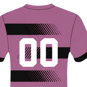 Camiseta de Rugby Rosa Polvoriento y Negra, Manga Corta, Cuello Redondo, Rayas, Uniforme de Equipo Personalizado, Transpirable, para Entrenamiento, Deportes Atléticos - Product Image 4