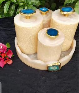 Elegant Resin Jar <b>Set</b> Stackable Eco-Friendly Handcrafted Classic Design Tableware for Kitchen Use Business Gifts By UO INDIA - Product Image 1