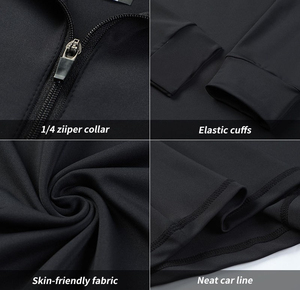 Conjunto Deportivo para Hombre de Color Sólido con Cierre de Media Cremallera, Sudadera de Manga Larga con Bolsillos Laterales, Transpirable, de Secado Rápido, Estilo Deportivo Informal - Product Image 6