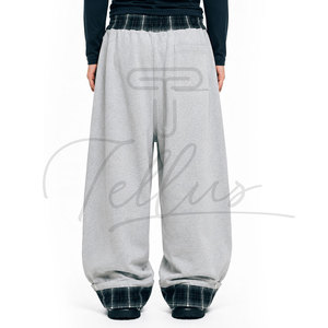 <b>Men's</b> Lightweight Formal Washed Fleece Cotton Plain Dyed Baggy Sweatpants Loose Fit Wide Leg Flared Streetwear Waterproof Quick - Product Image 2