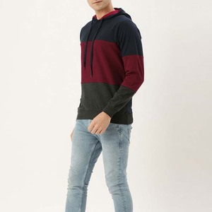 Sweat-shirt à capuche pour homme, coupe classique, coton French Terry, style color block, décontracté, pour l'automne - Product Image 3