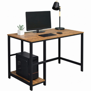 Escritorio de Computadora en Forma de L Drake Industrial de 120 cm con Estantería, Marco con Recubrimiento en Polvo, Mesa de Estudio de Madera para Oficina - Product Image 4