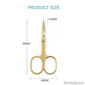 Ciseaux à cuticules en or massif, acier inoxydable allemand, pointe extra fine, 3,5 pouces, ciseaux de manucure pour la beauté - Product Image 4